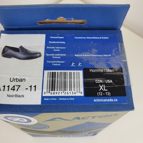 Acton Canada Overshoes Black Waterproof Natural Rubber XL vintage 90s - Picture 5 of 13